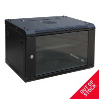 RACK02 KΑΜΠΙΝΑ ΕΠΙΤΟΙΧΙΑ ΜΕ ΓΥΑΛΙΝΗ ΠΟΡΤΑ 19'' 6U (600X450X370)